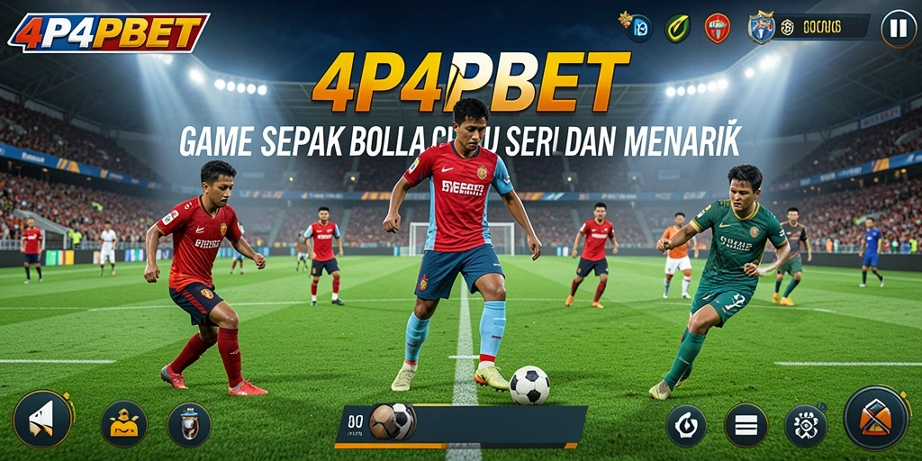 Tampilan gameplay dari pertandingan sepak bola yang seru.