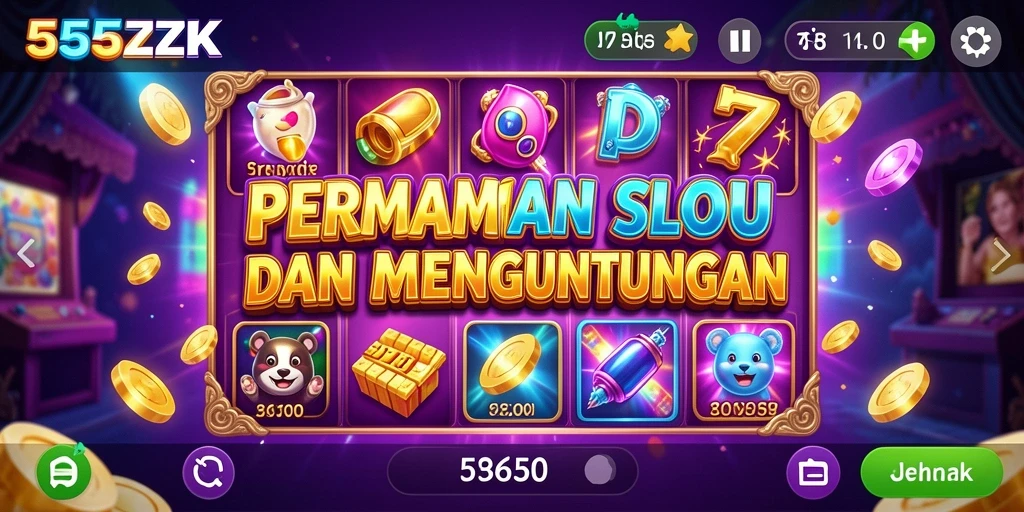 Screenshot 555ZK menampilkan gameplay Slot yang mendebarkan.