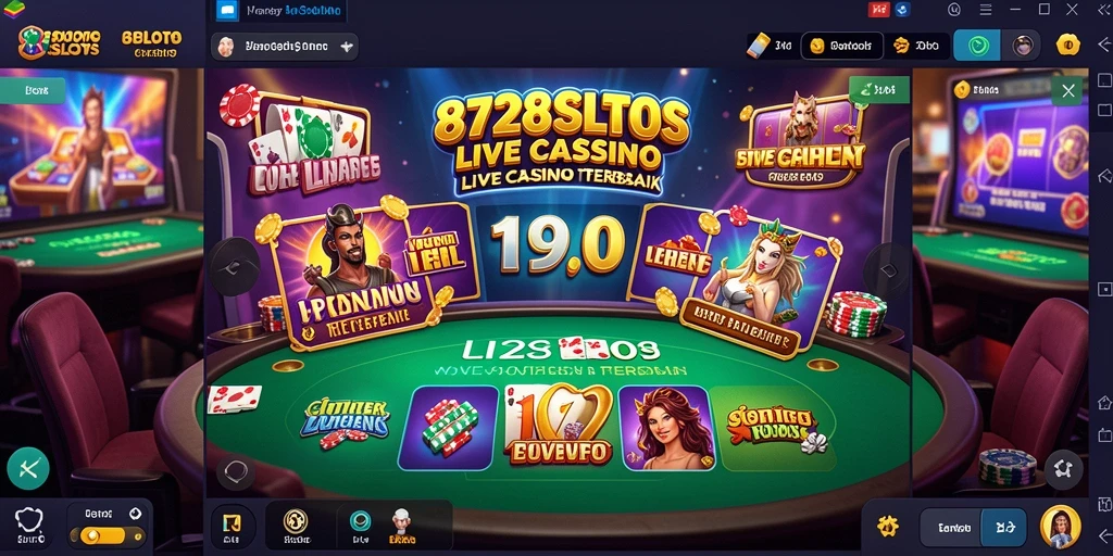 Screenshot gameplay 8728SLOTS yang menampilkan suasana Live Casino.