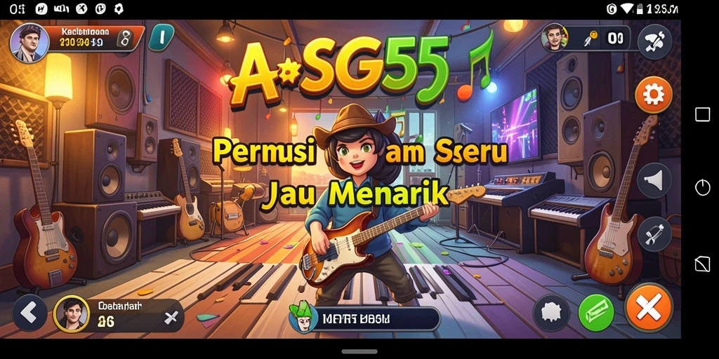 Tampilan gameplay ASG55 yang seru dan interaktif dalam permainan musik.