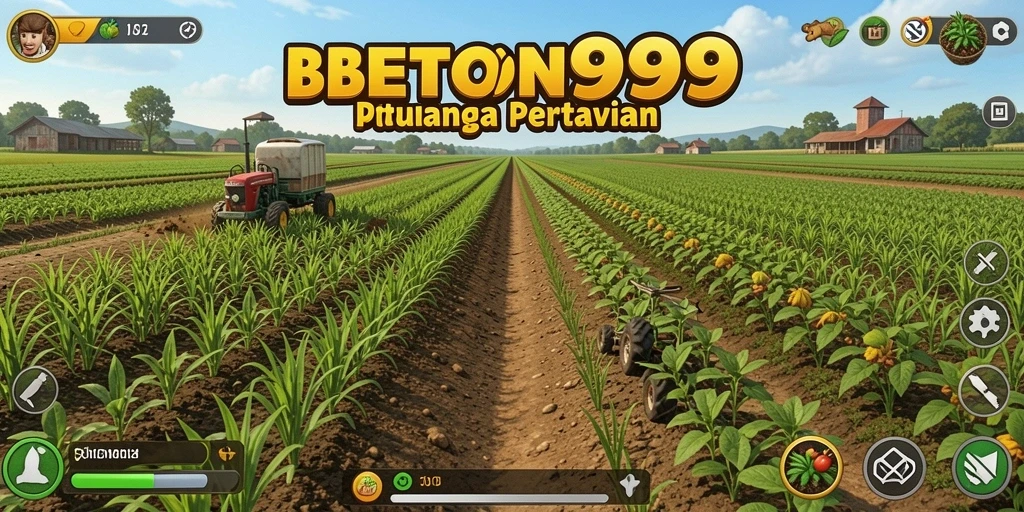 Tampilan permainan BETON999 memperlihatkan aktivitas bertani yang menyenangkan.