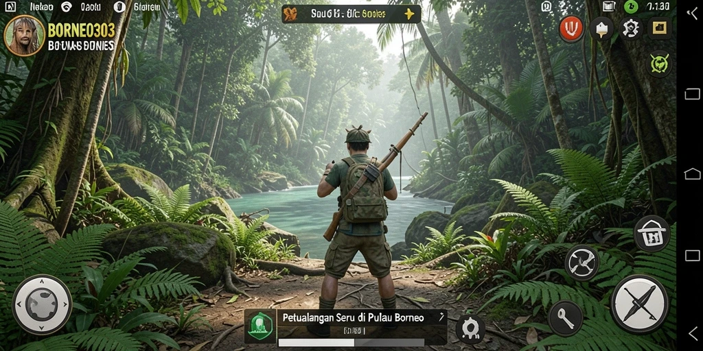 Gameplay menarik dalam petualangan Borneo yang menakjubkan.
