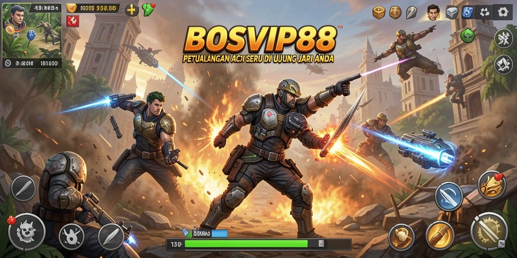 Gameplay action seru di BOSVIP88 dengan pertarungan intens.