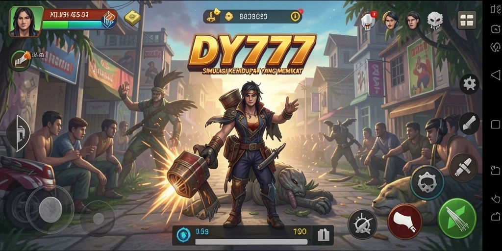 Tampilan gameplay yang dinamis dan interaktif dari DY777.