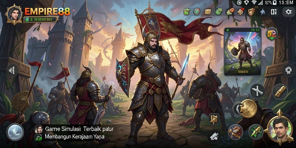 Screenshoot gameplay EMPIRE88 menunjukkan aktivitas membangun kerajaan.
