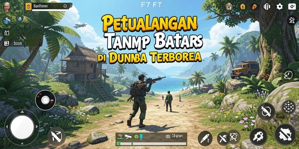 Screenshot F7F7 menunjukkan gameplay yang dinamis dan dunia terbuka yang luas.