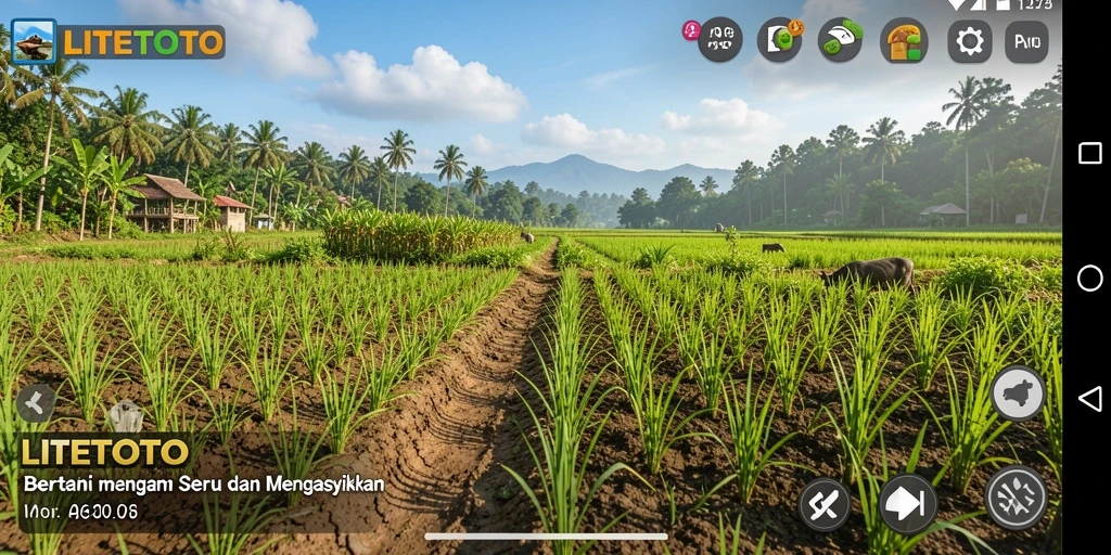 Screenshot gameplay LITETOTO yang menampilkan aktivitas bertani yang seru.