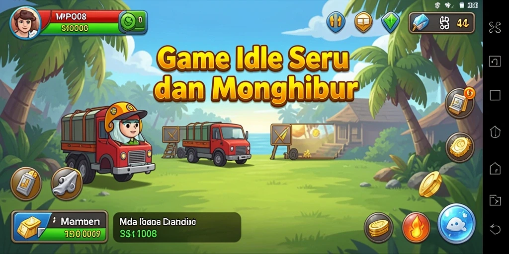 Tampilan gameplay Idle yang menarik dan interaktif di MPO08.