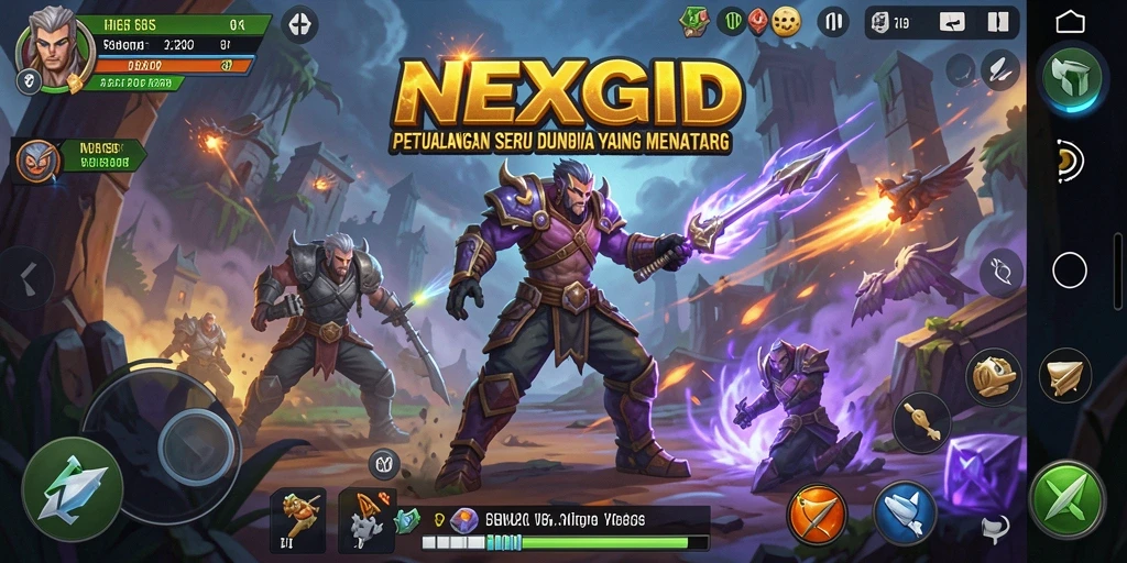 Screenshot gameplay NEXGID menampilkan petualangan yang penuh aksi.