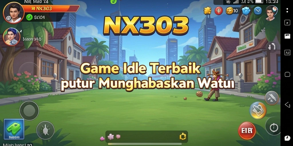 Tangkapan layar utama dari NX303 menunjukkan gameplay yang seru dan penuh warna.