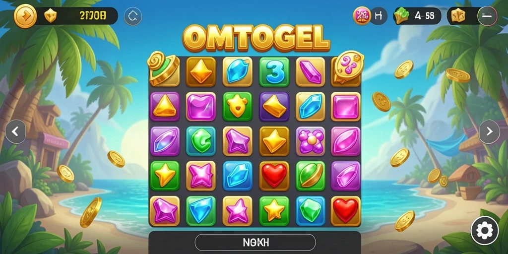 Tampilan seru gameplay OMTOGEL yang penuh warna dan tantangan.