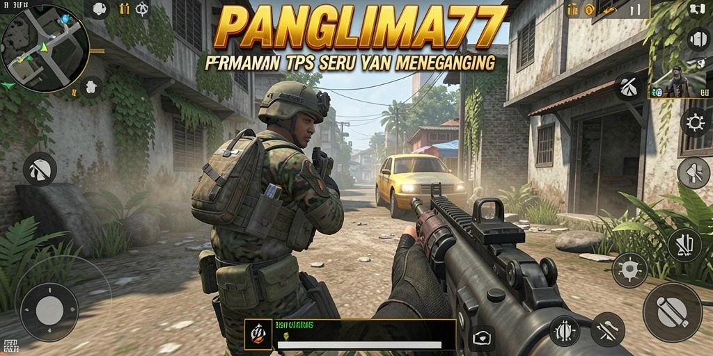 Tampilan gameplay menarik dari PANGLIMA77 dengan aksi tembak-menembak laga TPS.