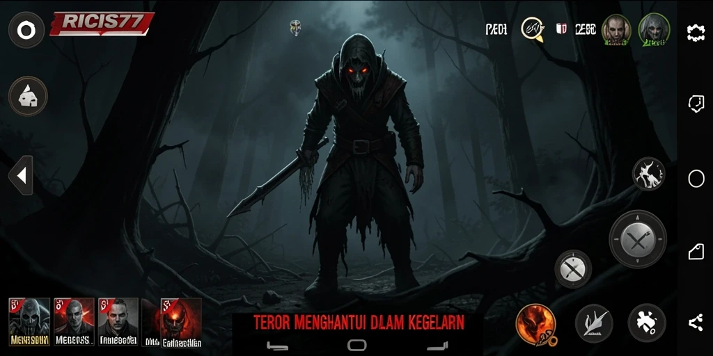 Screenshot menampilkan suasana menegangkan dalam permainan RICIS77.