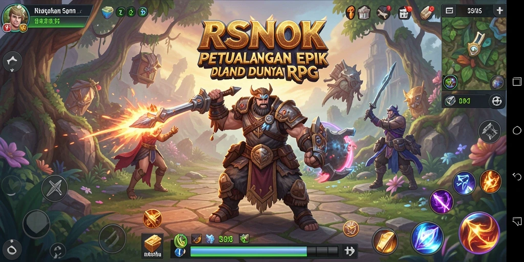 Tampilan screenshot utama RSNOK menampilkan aksi pertarungan dalam RPG.