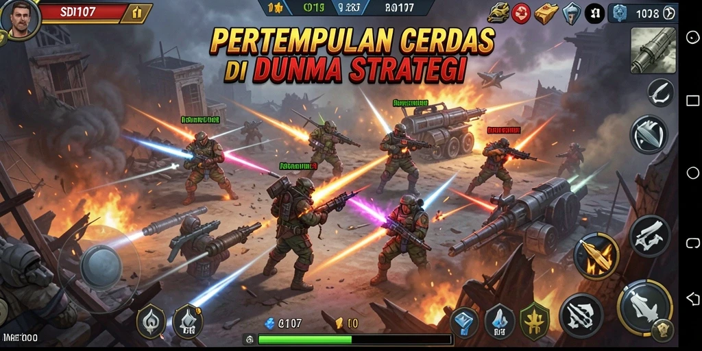 Tampilan gameplay menarik dari SD107 dengan aksi strategi yang intens.