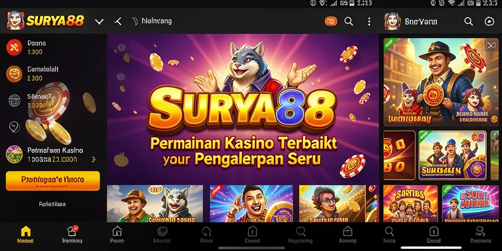 Tampilan gameplay menarik dari SURYA88 dengan dealer langsung.