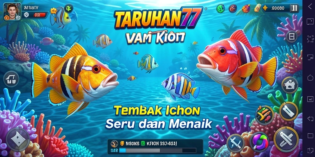 Screenshot TARUHAN77 menampilkan gameplay Tembak Ikan yang seru.