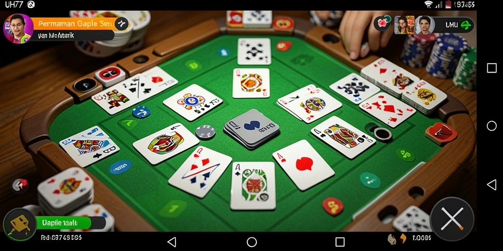 Tampilan gameplay UH77 yang menarik saat bermain Gaple.