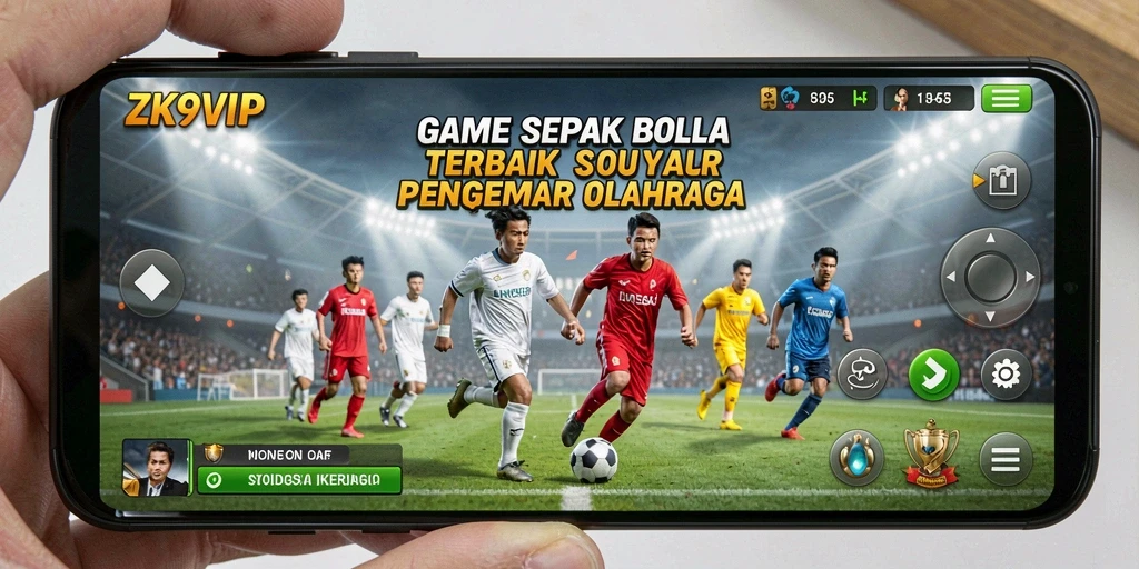 Tampilan gameplay menarik dari ZK9VIP yang menampilkan aksi sepak bola yang intens.